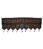 Handcrafted Handmade Mirror Work Design Embroidery Cotton Door Hanging Topper...