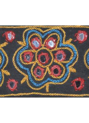Handcrafted Handmade Mirror Work Design Embroidery Cotton Door Hanging Topper... 2