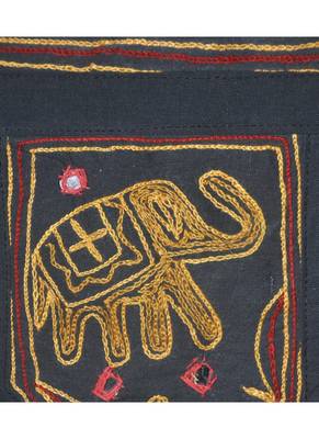 Handcrafted Handmade Mirror Work Design Embroidery Cotton Door Hanging Topper... 3