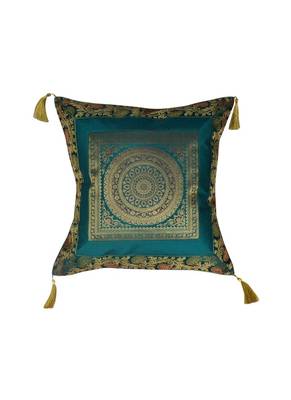 Lal Haveli Decorated Designer Silk Single Cushion Cover 18 x 18 inch 1
