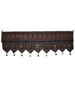 Mirror Elephant Embroidery Work Design Door Window Valance 55 x 19 Inches