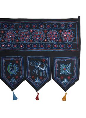Elegant Handmade Embroidery Work Design Ethnic Vintage Cotton Door Hanging 55... 4