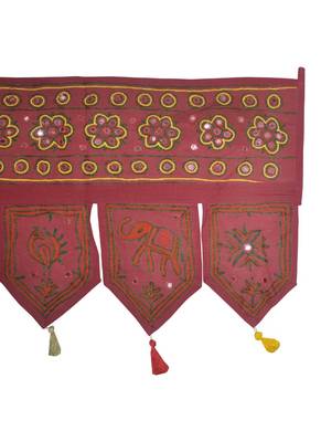 Rajasthani Handmade Embroidery Work Design Traditional Mirror Work Cotton Doo... 4
