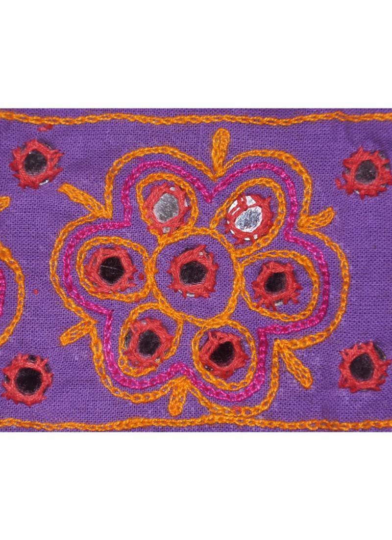 Home D?cor Ethnic Mirror Work Design Indian Hand Embroidery Cotton Door Hangi...