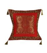 Lal Haveli Handmade Square Shape Throw Pillow Silk Cushion Cover 18 x 18 inch