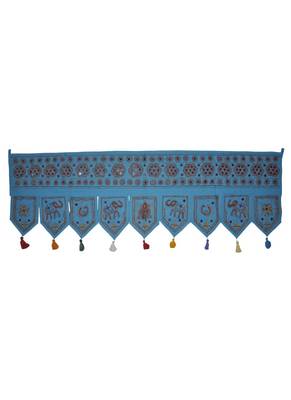 Handcrafted Elegant Mirror Work Design Handmade Embroidery Cotton Door Hangin... 1