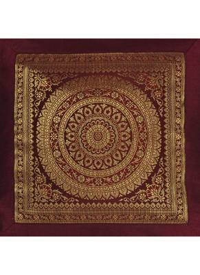 Lal Haveli Living Room Decorations Silk Fabric Square Shape Cushion Cover 18 x 18 inch 2