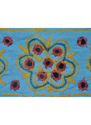 Home Decorative Ethnic Mirror Work Design Handmade Cotton Door Hanging 55 x 1... 2