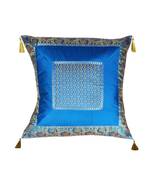 Lal Haveli Handmade Silk Fabric Decorative Turquoise Cushion Covers 24 x 24 inch