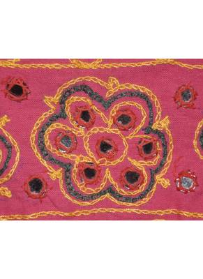 Jaipuri Handmade Elegant Mirror Work Design Cotton Door Hanging 55 x 19 Inches 2