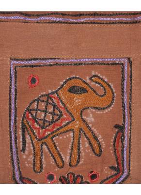 Ethnic Elephant Embroidered Work Design Handmade Cotton Door Hanging 55 x 19 ... 3