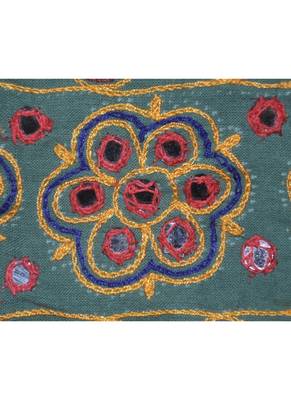 Lalhaveli Elephant Embroidery Mirror Work Design Cotton Toran Tapestry 55 x 1... 2