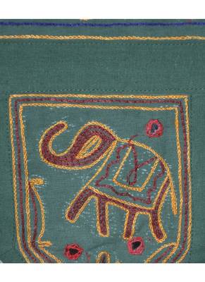 Lalhaveli Elephant Embroidery Mirror Work Design Cotton Toran Tapestry 55 x 1... 3