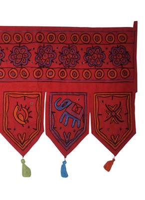 Jaipuri Handmade Elephant Embroidery Work Desgin Traditional Cotton Door Hang... 4
