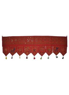 Lalhaveli Handmade Mirror Work Door Hanging 55 x 19 Inches 1