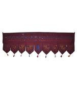 Mirror Work Design Handmade Elephant Embroidery Cotton Door Hanging 55 x 19 I...