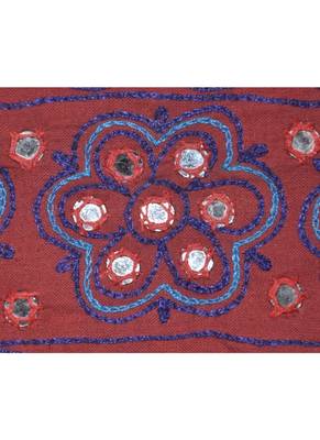 Mirror Work Design Handmade Elephant Embroidery Cotton Door Hanging 55 x 19 I... 2