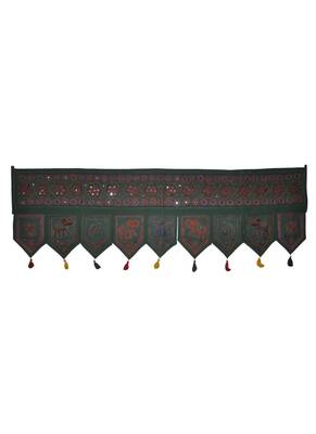 Handcrafted Elegant Mirror Work Design Handmade Embroidery Cotton Door Hangin... 1