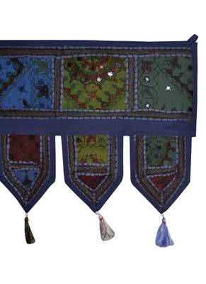 Rajasthani Handmade Patchwork Tapestry Decorative Cotton Door Toran 100 x 43 Cm 4