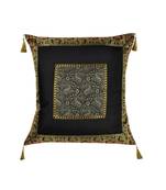Lal Haveli Handmade Paisley Design Square Silk Single Cushion Cover 24 x 24 Inch