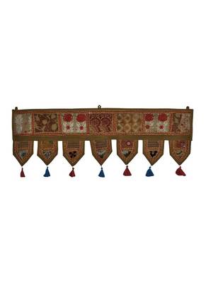 Lalhaveli Hand Embroidered Work Design Patchwork Toran Hanging 39 X 16 Inches 1
