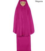 MyBatua Magenta Khimar And Long Skirt Dua Prayer Set - Soft Viscose Jersey