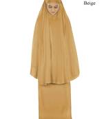 MyBatua Beige Khimar And Long Skirt Dua Prayer Set - Soft Viscose Jersey
