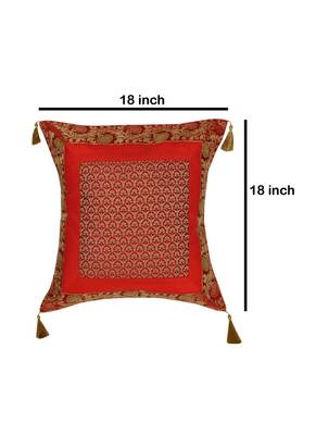 Lal Haveli Home Decorative Designer Square Silk Cushion Cover 18 x 18 Inch 4