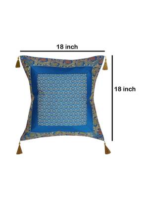 Lal Haveli Room Decorative Designer Throw Pillow Silk Cushion Cover 18 x 18 Inch 4