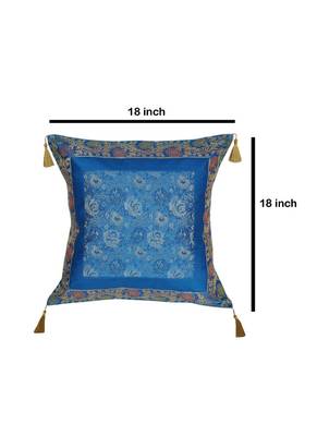 Lal Haveli Home Decorative Handmade Elegant Design Silk Cushion Cover 18 x 18 Inch 4