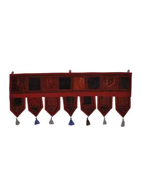 Lalhaveli Decorative Embroidery Work Patchwork Design Door Valance 39 X 16 In... 1