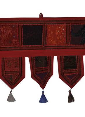 Lalhaveli Decorative Embroidery Work Patchwork Design Door Valance 39 X 16 In... 3