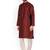 Maroon Plain Silk Blend Kurta Pajama