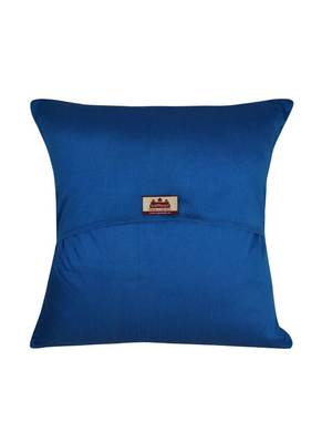 Lal Haveli Room Decorative Handmade Peacock Design Silk Cushion Cover 16 x 16 Inch 3