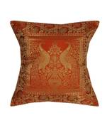 Lal Haveli Peacock Design Square Shape Silk Throw Pillow Cushion Cover 16 x 16 Inch