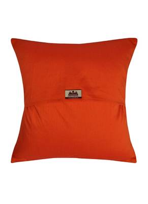 Lal Haveli Peacock Design Square Shape Silk Throw Pillow Cushion Cover 16 x 16 Inch 3