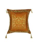 Lal Haveli Silk Fabric Elephant Peacock Design Square Shape Cushion Cover 18 x 18 Inch