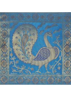 Lal Haveli Decorative Peacock Design Room Decor Silk Cushion Cover 18 x 18 Inch 2