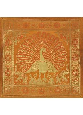 Lal Haveli Sofa Decorations Peacock Silk Cushion Cover 18 x 18 Inch 2