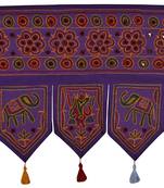 Designer Embroidered Mirror Work Cotton Door Tapestries 56 X 18 Inches