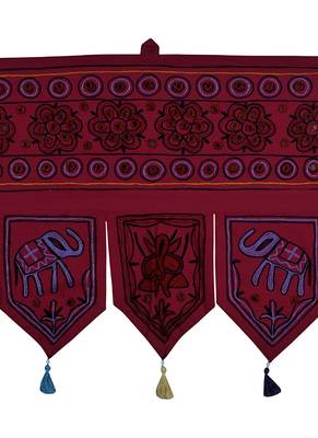 Rajasthani Handmade Decorative Embroidery Work Design Door Hanging Tapestries... 2