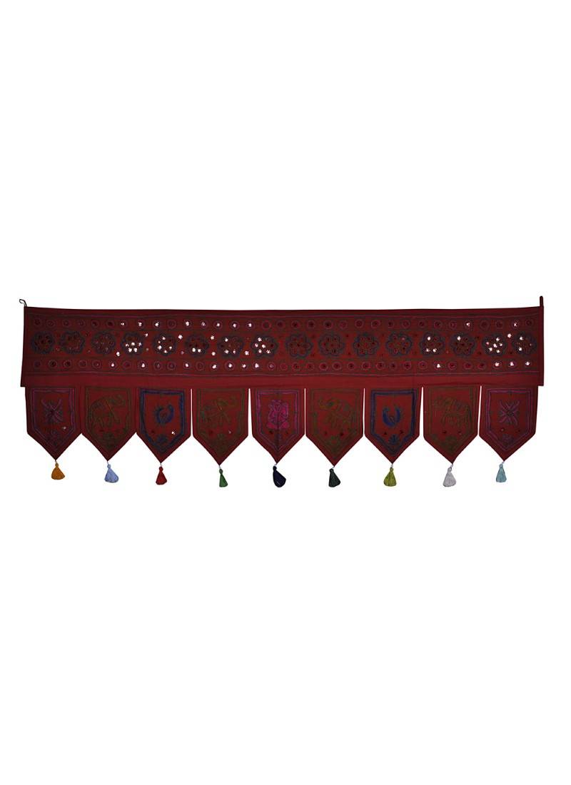 Traditional Embroidered Design Cotton Toran Door Hangings 56 X 18 Inches