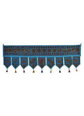 Decorative Hand Embroidery Work Design Cotton Toran Tapestry 56 X 18 Inches 1