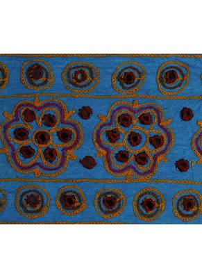 Lalhaveli Hand Embroidery Work Design Cotton Mirror Work Door Hanging 56 X 18... 3