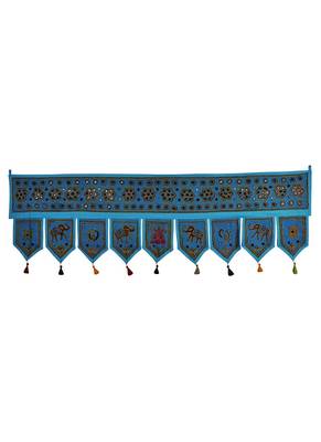 Ethnic Handmade Embroidery Work Design Cotton Topper Window Valance 56 X 18 I... 1