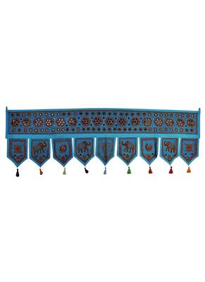 Mirror Work Design Cotton Door Hanging Toran 56 X 18 Inches 1