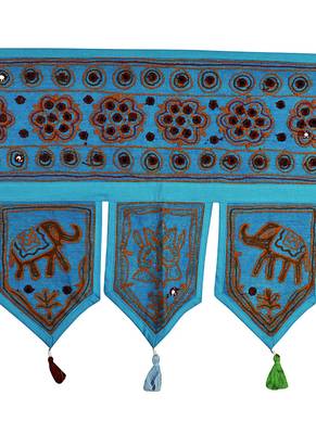 Mirror Work Design Cotton Door Hanging Toran 56 X 18 Inches 2