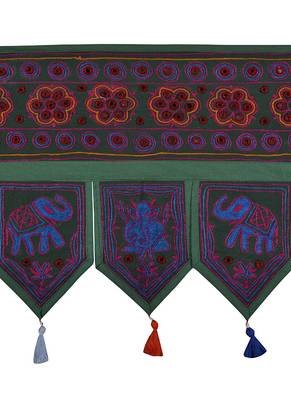Traditional Embroidery Design Cotton Indian Toran 56 X 18 Inches 2