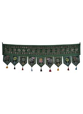 Traditional Patchwork Design Embroidery Decorative Door Hanging 56 X 18 Inches 1