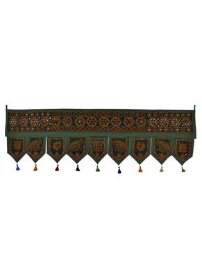 Hand Patchwork Design Cotton Topper Toran Hanging 56 X 18 Inches 1